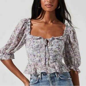 ASTR Half Sleeve Corset Crop Top